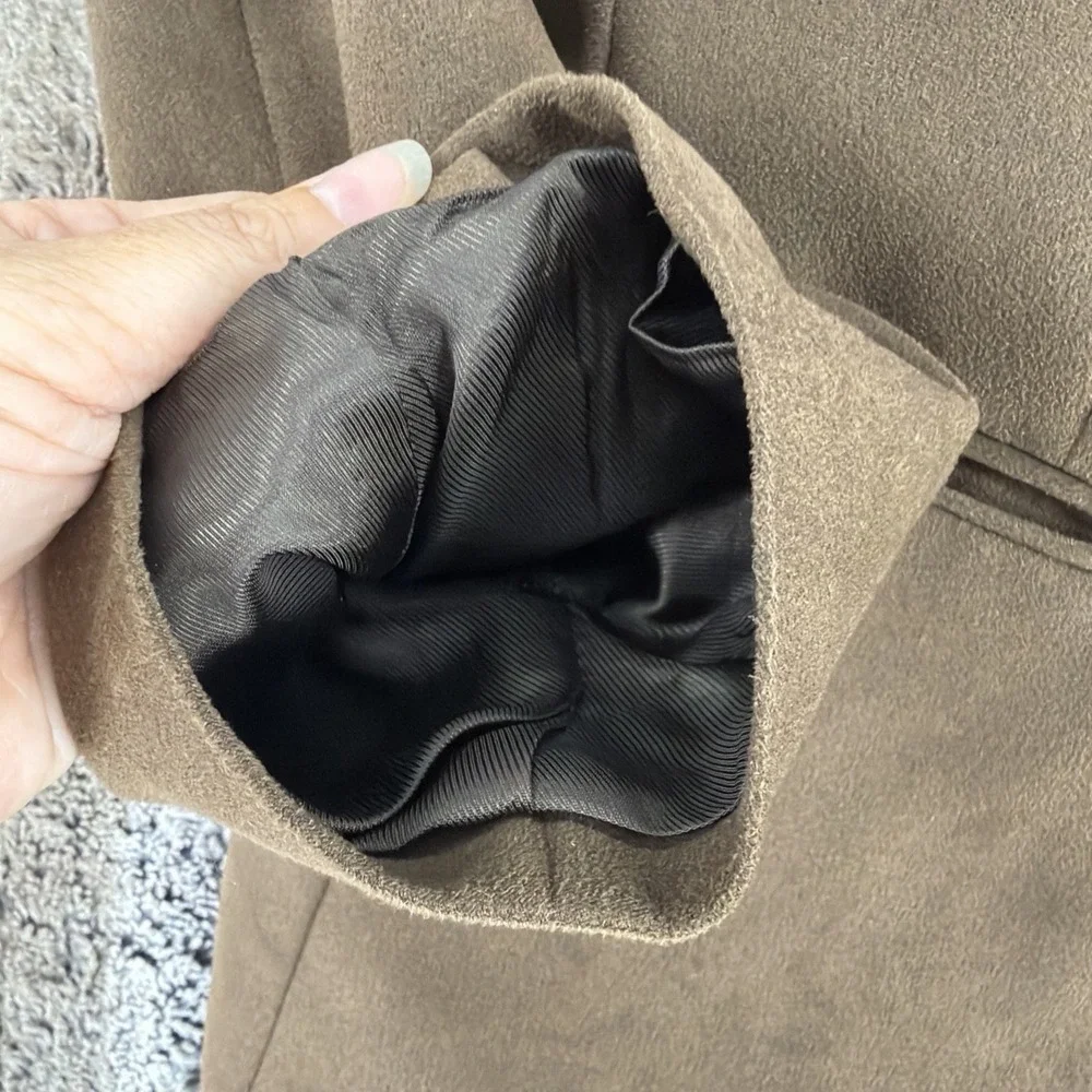 Andrew Fezza 42L Brown Polyester Suede Suit Jacket Blazer Sport Coat Soft